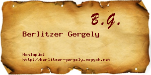 Berlitzer Gergely névjegykártya